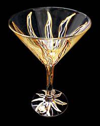 Bellissimo M8096STEM Hand Painted Enchantment Design 7.5 oz. Martini Glass