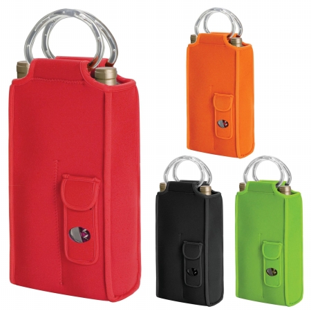 Picnic Time Brunello - Red/Grey Neoprene Two Bottle Wine Tote 643-95-100