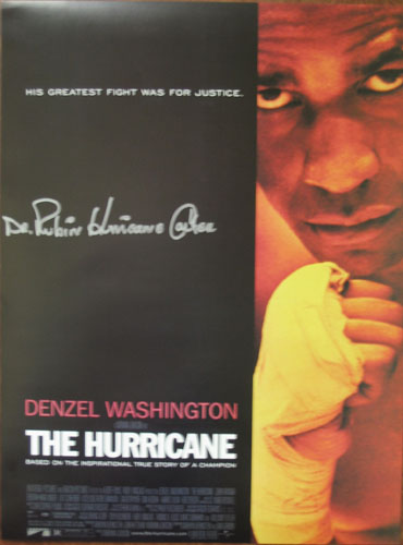 Superstar Greetings Hurricane Carter Signed Hurricane Movie Poster HC-MP