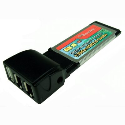 Cables Unlimited 2 Port 1394a & 1 Port USB 2.0 ExpressCard  2 x 6pin Type A Female IEEE 1394a  FireWire 1 x 4pin USB 2.0  USB  Plugin Module