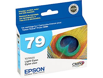 Epson 79 High-Capacity Light Cyan Ink Cartridge For Stylus Photo 1400 Printer Light Cyan T079520