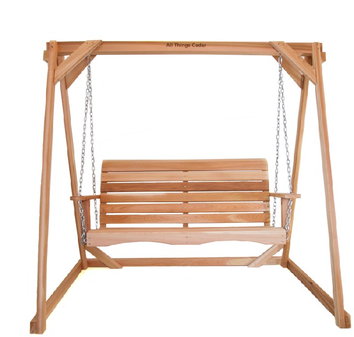All Things Cedar AF72Us Swing with AFrame Set Western Red Cedar