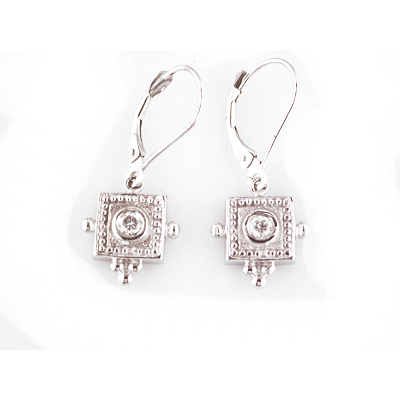 14K White Gold Diamond Earrings