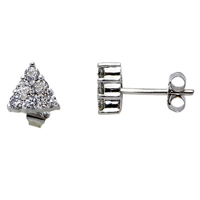 14K White Gold Diamond Earrings