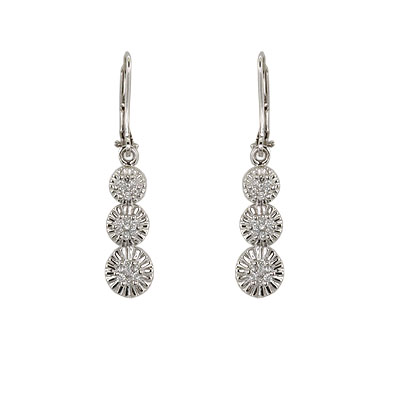 14K White Gold Diamond Earrings