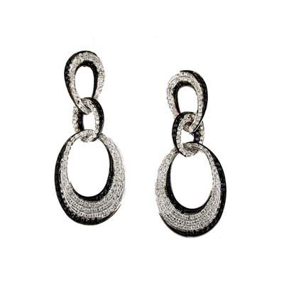 14K White Gold Diamond and Black...