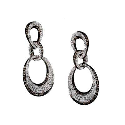 14K White Gold Diamond and Brown...