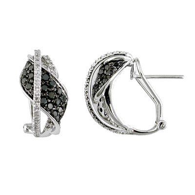 14K White Gold Diamond and Black...