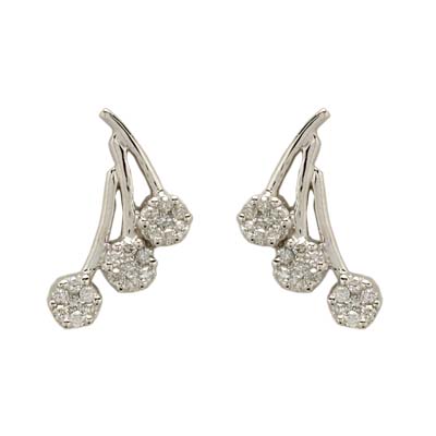 14K White Gold Diamond Earrings