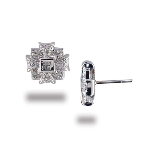 14K White Gold Diamond Earrings