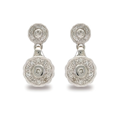 14K White Gold Diamond Earrings