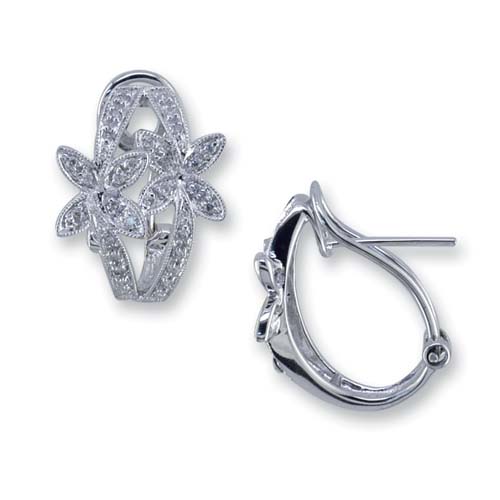 14K White Gold Diamond Earrings