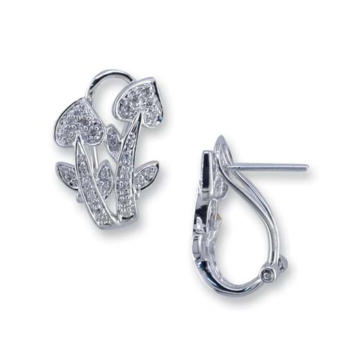 14K White Gold Diamond Earrings
