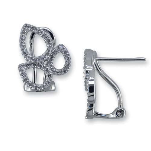 14K White Gold Diamond Earrings