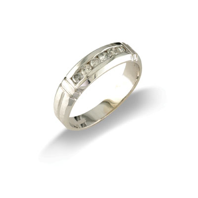 14K Gold Mens Diamond Wedding Band Size 9.5