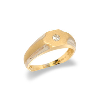 14K Two Tone Gold Mens Diamond Ring Size 10