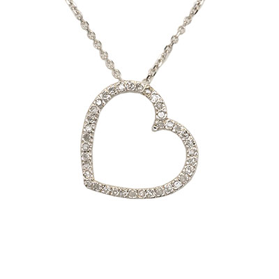 JewelryCastle 31785WDN 14k White Gold Diamond Necklace