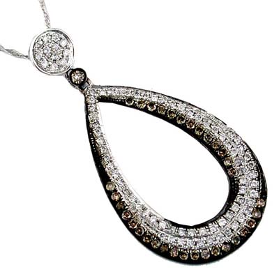 This 14K White Gold Diamond and Black Diamond Necklace black diamond necklaces for women