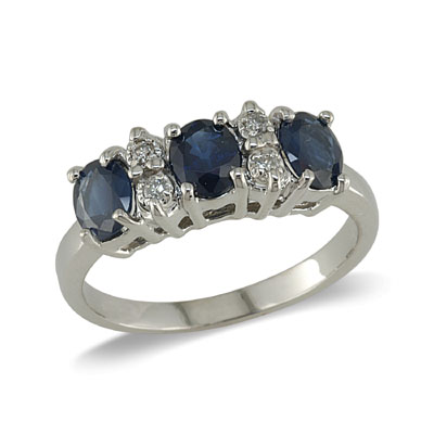 Sale: 506.73. 14K Gold Three sapphire and diamond ring. Sale: 506.73. 14K Gold Three