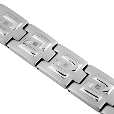 Mens Stainless Steel Diamond Bracelet
