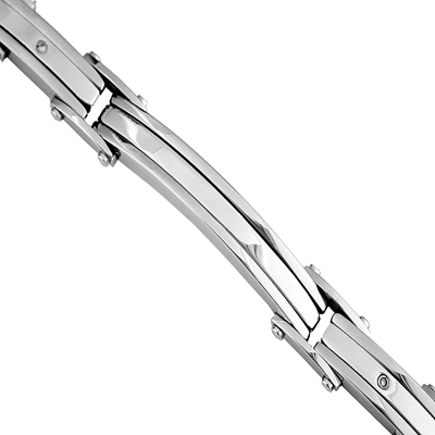 Mens Stainless Steel and Diamond Bracelet