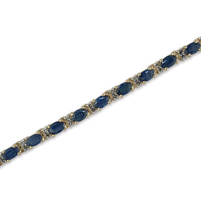 14K Gold Diamond and Sapphire Bracelet