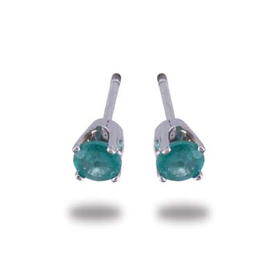 JewelryCastle 31180GE14KYG 14K Yellow Gold Emerald Stud Earrings 0.37 Ct Round Emeralds emerald stud earrings