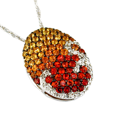 14K Diamond and Fancy Sapphire Necklace