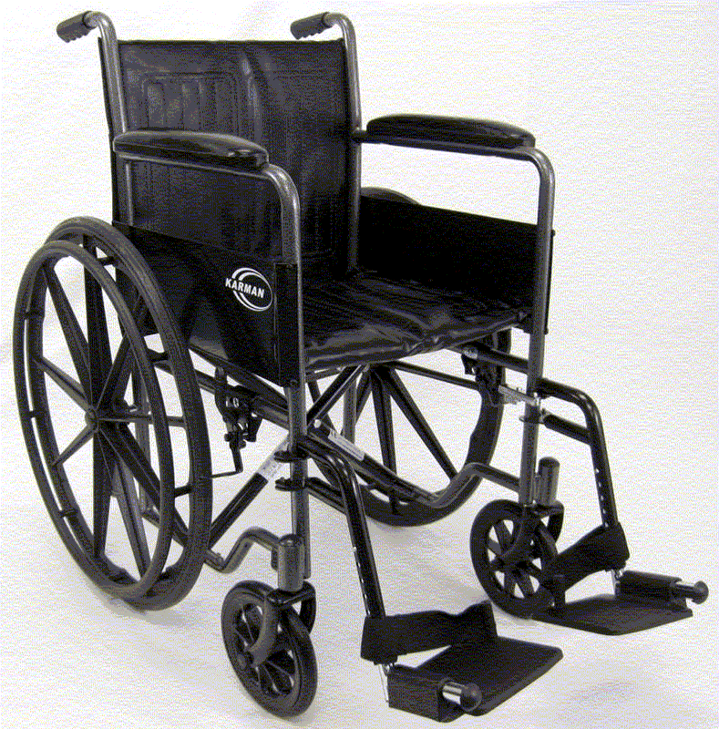 Karman Kn-800t Standard Deluxe Wheelchair With Fixed Full Armrests
