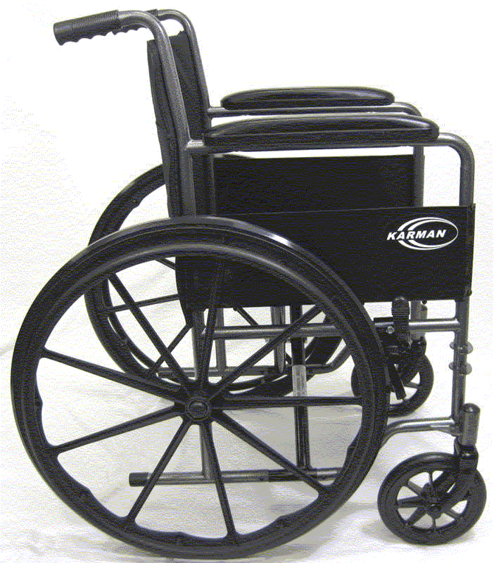 Karman Lt-800t 18 Inch Lightweight Deluxe Wheelchair With Padded Fixed Full Armrests