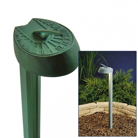 Kichler Garden Path Outdoor Light and Sundial-Verdigris Finish