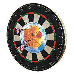 Poker 158002 18"x 1"Trademark Insertaphoto Dartboard6 Brass Tipped Darts