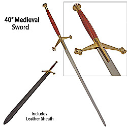 Wood and Brass Medieval Sword