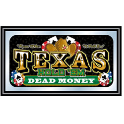 Personalized Texas Hold em Framed Poker Mirror -DEAD MONEY