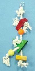 TopDawg Pet Supply 12 Toy Triangle Wood Block Rope and Beads