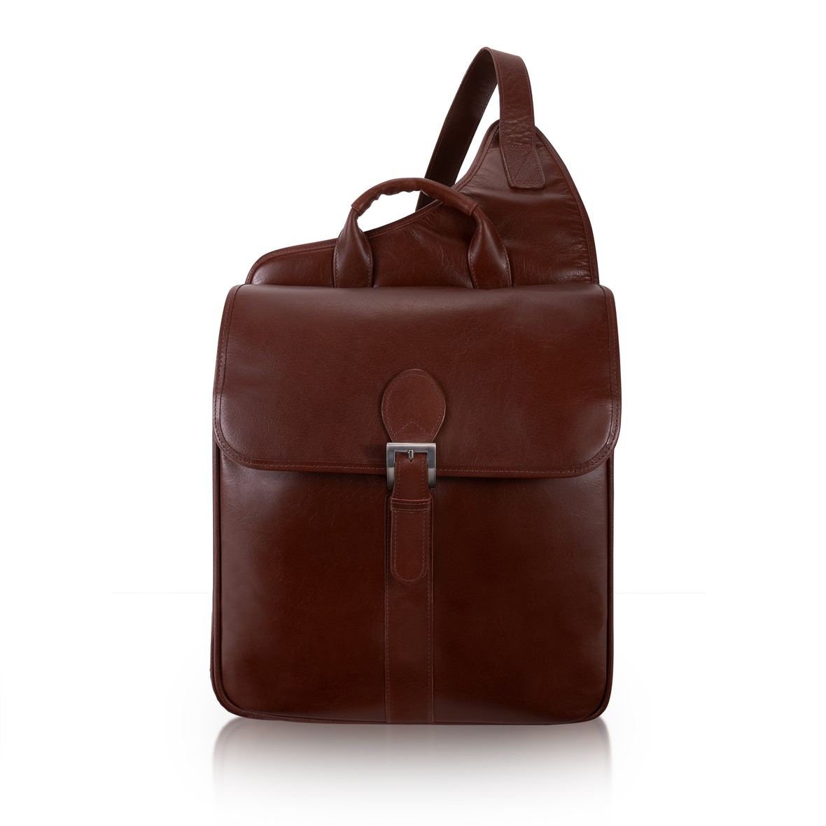 25414 Sabotino Cognac Leather Sling Messenger Bag