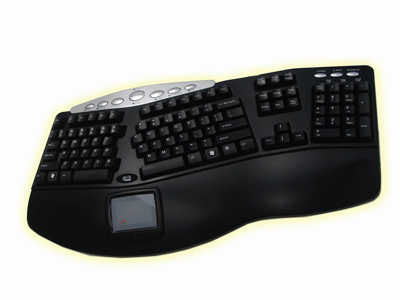 Tru-Form Pro PS/2 Ergo Contoured Multimedia Keyboard w/Touchpad and 8 Hot keys