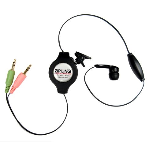 CABLES UNLIMITED ZIPAUDIOPC1 EARBUDS RETRACTABLE MONO WITH MIC