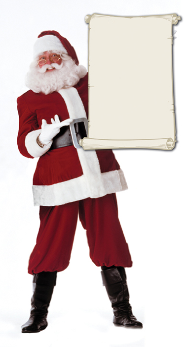 Santa Claus With Blank List Life-size Cardboard Stand-up