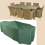 C537 - Rectangular Table And Chairs Cover - Green