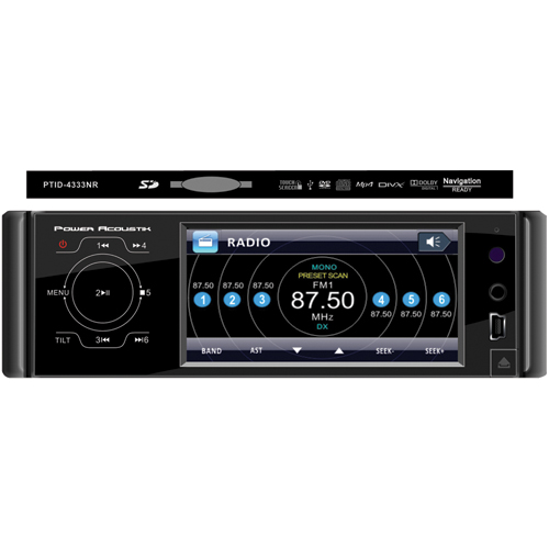 Power Acoustik PTID4333NR 4.3 InDash Widescreen TFT/LCD Touchscreen Monitor with DVD
