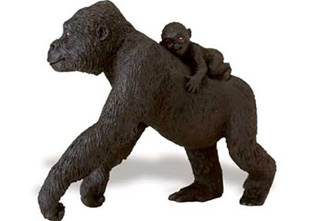 Safari 294729 Lowland Gorilla with Baby Animal Figure Pack of 6