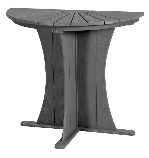 AB Accessories HHRT36 Hybrid SemiCircle Table  36 in Gray