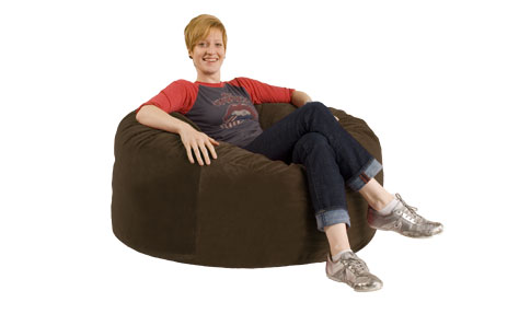 One Up Innovations ZJF-SAC6-P568 Jaxx Sac Pebble Collection 6 Foot Bean Bag Chair - Dark Chocolate