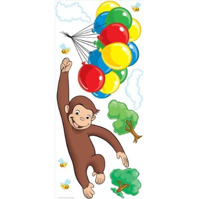 Roommates RMK1082GM Curious George Peel and Stick Giant Mural