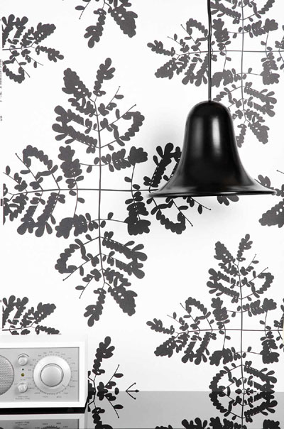 black and white wallpaper pattern. ferm Living 133 Wallpaper