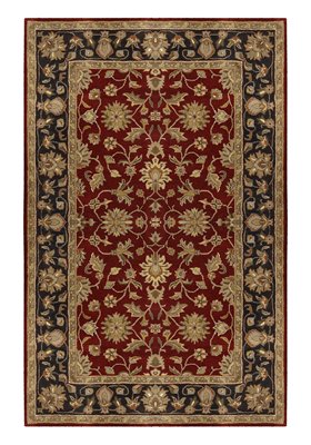 CRN6013-8RD Burgundy Crowne Collection Rug - 8 Ft Round