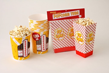 Wabash Valley Farms 17000 8 Pack-Pop Open Popcorn Tubs Cardboard Red and White