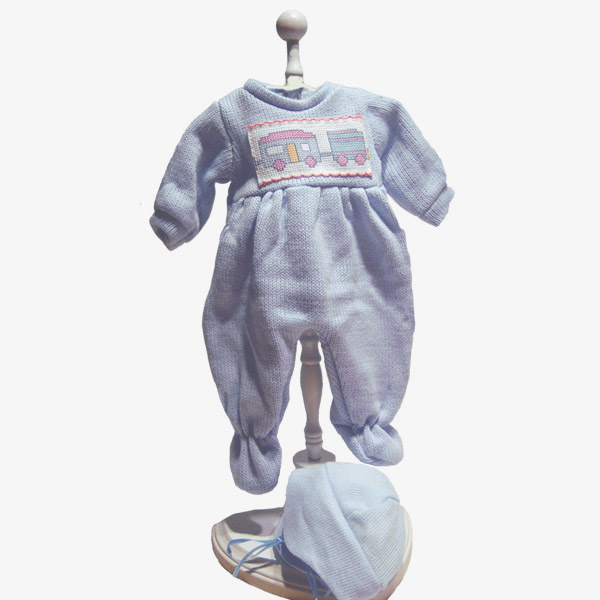 Dolls By Berenguer R0037 Blue Knitted Romper Combo - Size 14 Inch