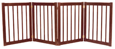 Dynamic Accents 42223 - 32 Inch 4 Panel Free Standing Ez Gate - Mahogany